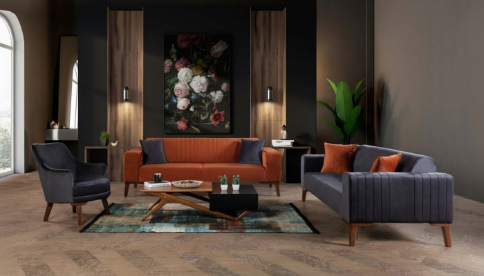 Sofaset bankstel Bankstel Banken 3+3+1 zit Stof 3-delig bankstel set Bekleding Textiel