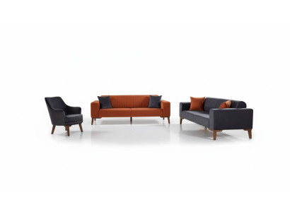 Sofaset bankstel Bankstel Banken 3+3+1 zit Stof 3-delig bankstel set Bekleding Textiel