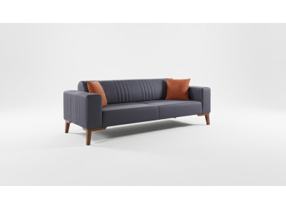 Grijze driezitsbank Elegante bank Zitmeubilair Woonkamer Fluweel