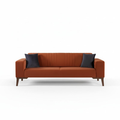 Oranje driezitsbank Elegant bankstel Woonkamerfluweel