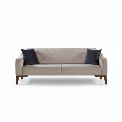 Beige driezits bank Elegante bank Woonkamer meubels Fluweel