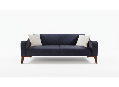 Elegante Zwarte Driepersoons Bankstel Sofa Woonkamer Zitmeubelen Fluweel