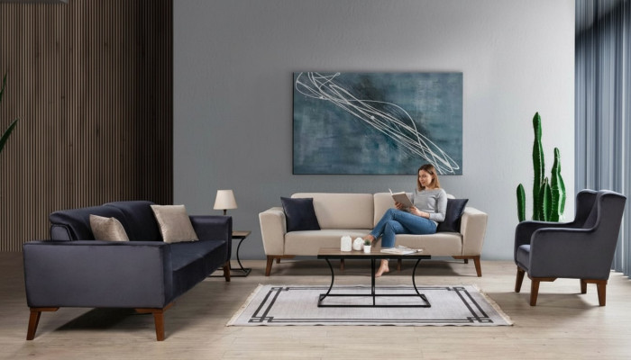 Sofaset 3+3+1 zitsbank bankstel textiel stoel woonkamer