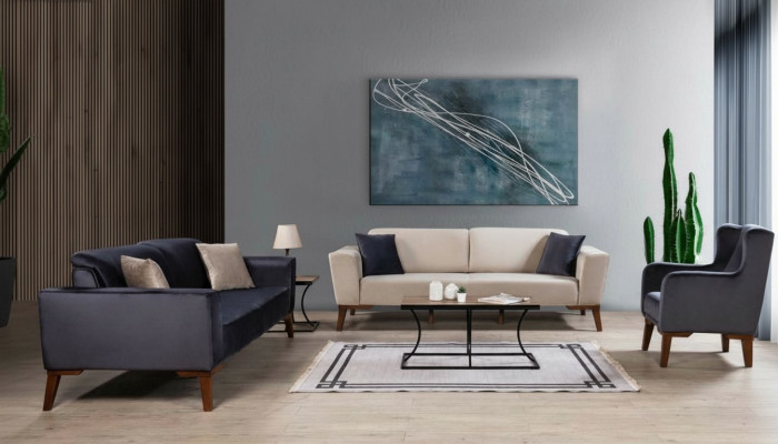 Sofaset 3+3+1 zitsbank bankstel textiel stoel woonkamer