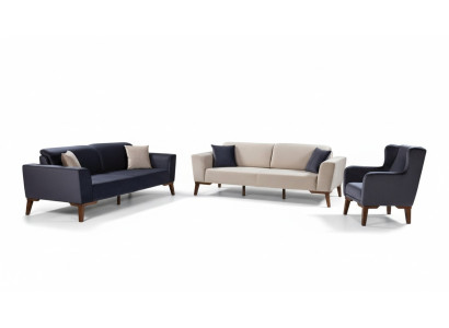 Sofaset 3+3+1 zitsbank bankstel textiel stoel woonkamer