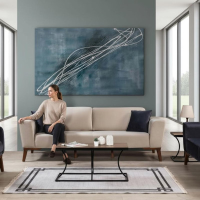 Woonkamer Bankstel Ontwerp Driezits Modern Bankstel Beige Meubels Bekleding - Woonkamer Bankstel Ontwerp Driezits Modern Bankstel Beige Meubels Bekleding