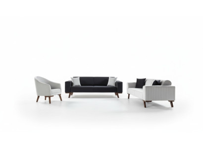 Luxe bankstel Driezits 3+3+1 zitplaatsen Stof Bank Fauteuil Textiel Stijl