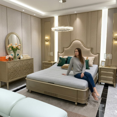 Slaapkamerontwerp Bedset Beddengoed Bedden 2x Nachtkastje 3-delig Meubel Compleet