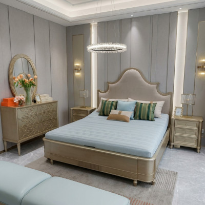 Slaapkamerontwerp Bedset Beddengoed Bedden 2x Nachtkastje 3-delig Meubel Compleet