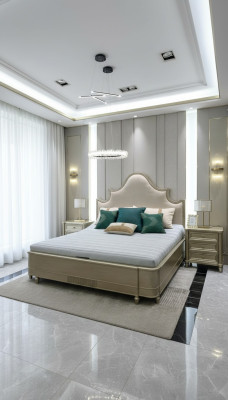 Ontwerp Dubbel Hotel Bed Slaapkamer Houten Meubels Bedbekleding Hout 180x200 Nieuw.
