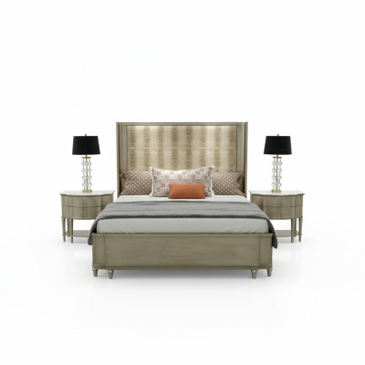 Bed kussen design luxe tweepersoonsbedden slaapkamer hout Croco stijl design nieuw