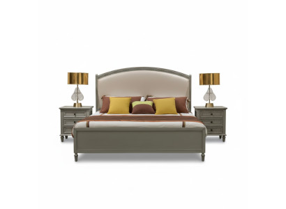 Slaapkamer set Bed + 2x nachtkastje commode Bedden Tweepersoonsbed Meubels 3-delig. Hout