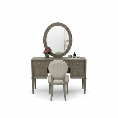 Kaptafel Spiegel Krukje Luxe Compleet Slaapkamer Set 3-delig Houten Consoletafels