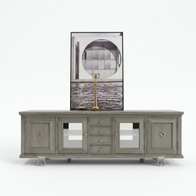 Console kast laag dressoir meubels kasten dressoir woonkamer sideboard hout grijs.