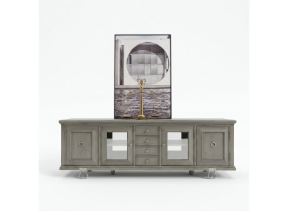Console kast laag dressoir meubels kasten dressoir woonkamer sideboard hout grijs.