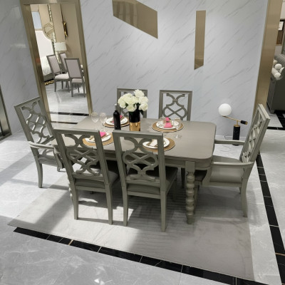 Eetkamer set Tafel Stoel Kruk Eetkamerset Stoelen Set 6-delig Antiek Stijl Nieuw