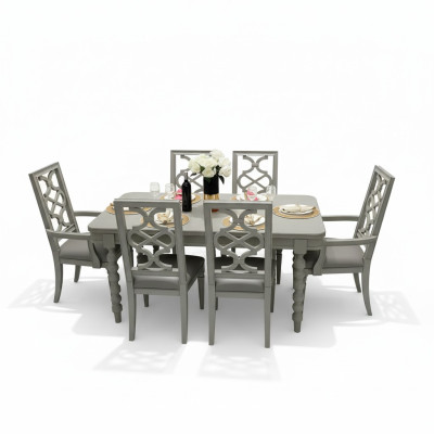 Eetkamer set Tafel Stoel Kruk Eetkamerset Stoelen Set 6-delig Antiek Stijl Nieuw