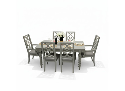 Eetkamer set Tafel Stoel Kruk Eetkamerset Stoelen Set 6-delig Antiek Stijl Nieuw