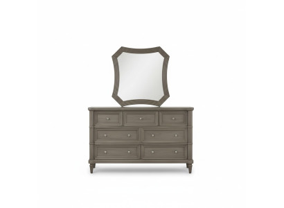 Luxe commode met spiegel in moderne stijl, designmeubilair, nieuw bruin voor de slaapkamer.