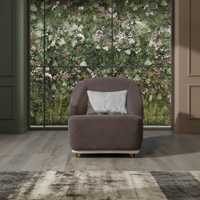 Fauteuil Eenpersoons 1-zits Bank Bank Woonkamer Meubels Metaal met Textiel