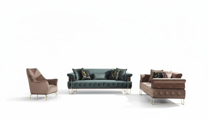 Bankstel Bankstel Bankstellen Fauteuil 3+3+1 zitsstoffen Modern