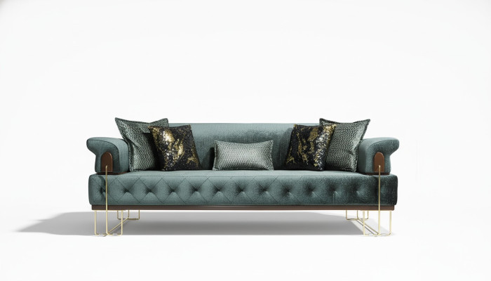 Bank 3-zits bankstellen Bankontwerp bank driepersoons luxe metaal met textiel