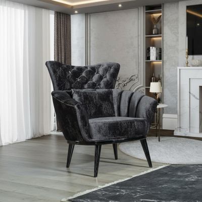 Meubelontwerp Fauteuil Modern Ontwerp Fauteuil Textiel Woonkamer zwart