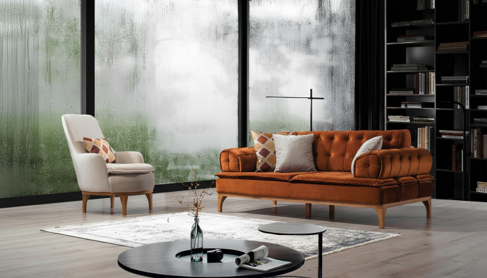 Bankstel bankstel banken bank fauteuil driezits 3+1 zits oranje