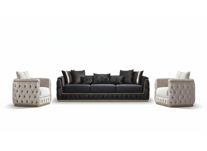 Sofaset Set Banken Bank Bank Fauteuil Driepersoonsbank 3+3+1 Zits Stof