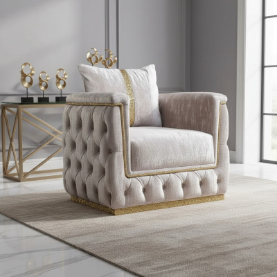 Fauteuil Zit Modern Design Woonkamer Bekleding Metaal met Textiel