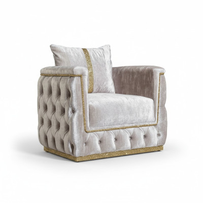 Fauteuil Zit Modern Design Woonkamer Bekleding Metaal met Textiel