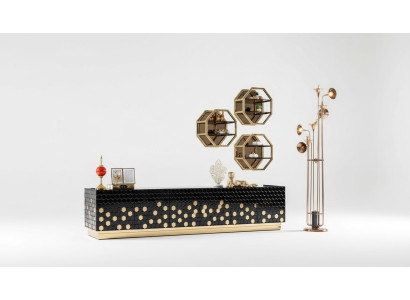 tv-kast rtv-televisiestandaard Sideboard-kast laag televisiemeubel 260cm metaal