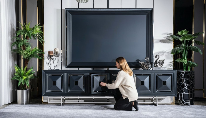 Woonkamer tv-meubel tv-standaard kast lage tv-tafel nieuw zwart --> Woonkamer tv-meubel tv-standaard kast lage tv-tafel nieuw zwart