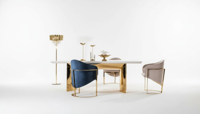 Eetkamerstoel Luxe stoel Metaal met textiel Nieuwe stoelen Stijl Modern