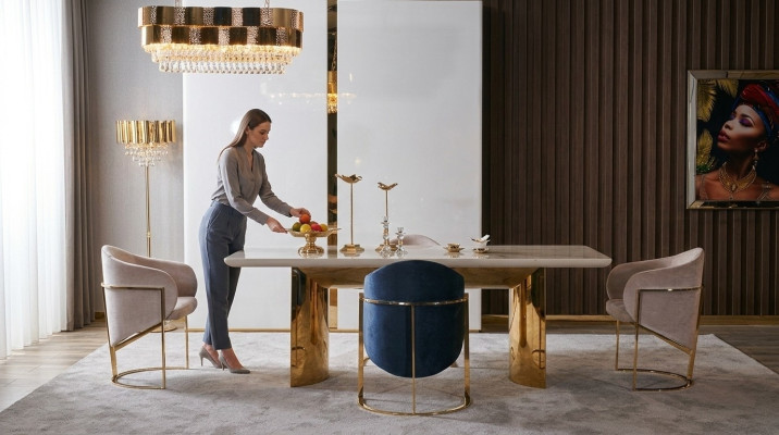 Eetkamerset Tafel + 4x stoelen Eetkamerstoelset Tafel groep 5-delig