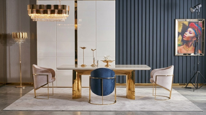 Eetkamerset Tafel + 4x stoelen Eetkamerstoelset Tafel groep 5-delig