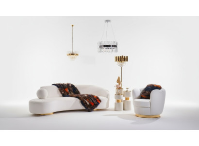 Luxe bank wit bankstel fauteuil 3+1 zits stof design bankstellen groep