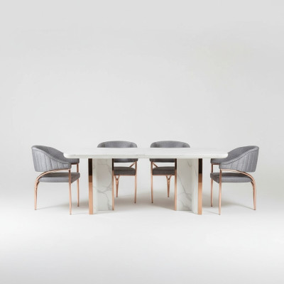 Eetkamerset Groep Eettafel Stoel Set 4x Stoel 5-delig Nieuw