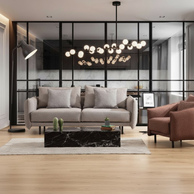 Sofaset Bankstel 3+1 zits fauteuil Tafel met gesneden poten 2-delige set Nieuw