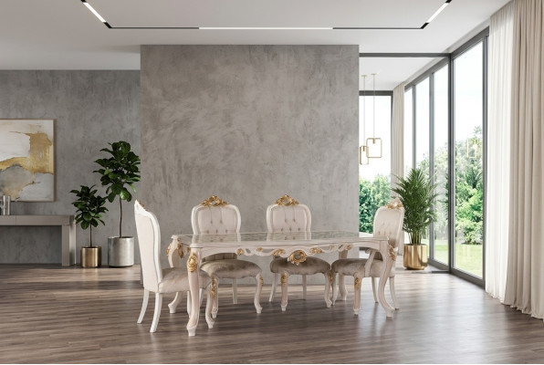 TAFEL EETTAFEL EETTAFEL EETKAMER HOUT TAFELS LUXE BAROK EETKAMERMEUBELS NIEUW