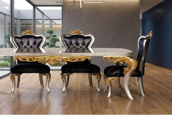 Eetkamerstoel 1x Stoel Hout Luxe Eetkamer Eet Stijl Barok Rococo Stoelen Nieuw