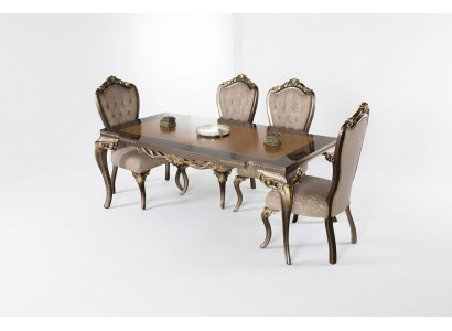 Eetkamer Eettafel Stoel Set Groep Garnituur Tafel Tafels Garnituur Luxe 5-delig.