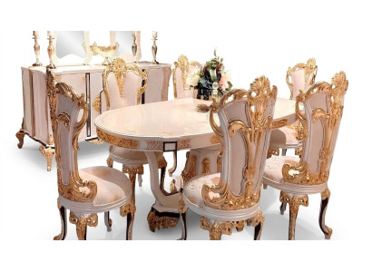 Tafel Luxe Eettafel Eetkamer Tafel Eetkamer Hout Tafels Barok Eetmeubelen Nieuw