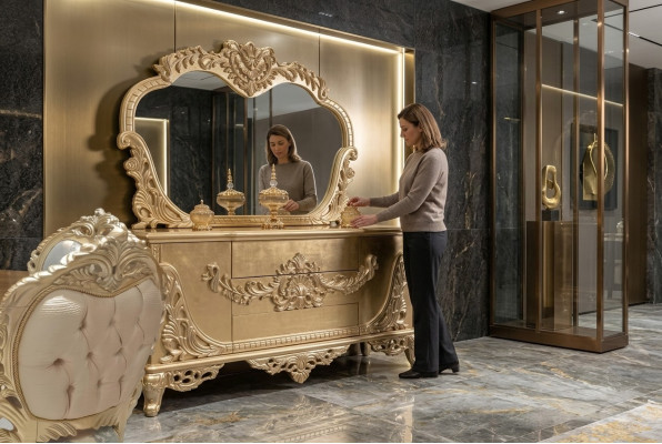 Dressoir Spiegel Luxe Groep Ladenkast Set Ladenkast Kasten Dressoirs Goud