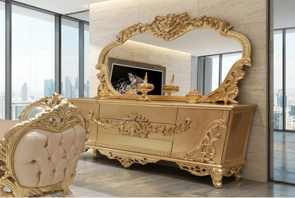 Dressoir Spiegel Luxe Groep Ladenkast Set Ladenkast Kasten Dressoirs Goud