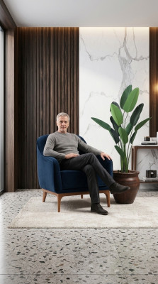 Luxe fauteuil zits woonkamer 1 zit polyester stof Moderne stijl Nieuw