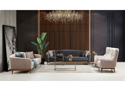 Sofaset bank luxe set banken fauteuils 4+3+1 zits modern 3-delige set design