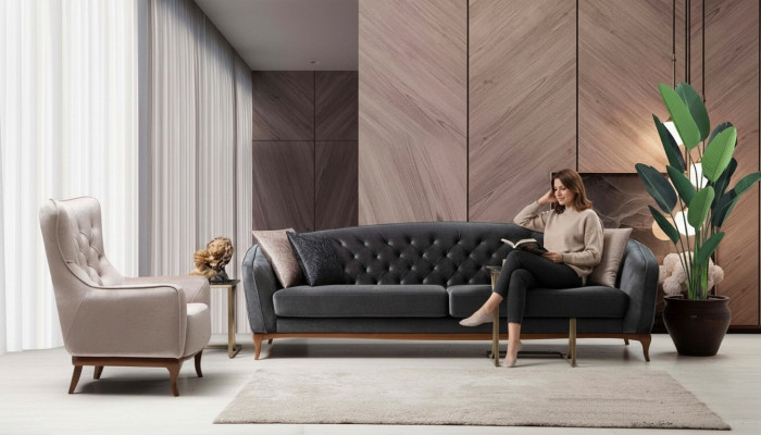 Luxe bank bankstel Complete bankstel 4+1 zits fauteuil stoffen set Nieuw