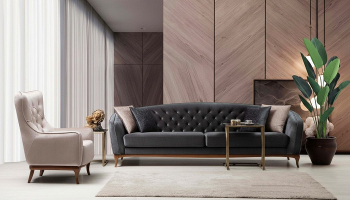 Luxe bank bankstel Complete bankstel 4+1 zits fauteuil stoffen set Nieuw