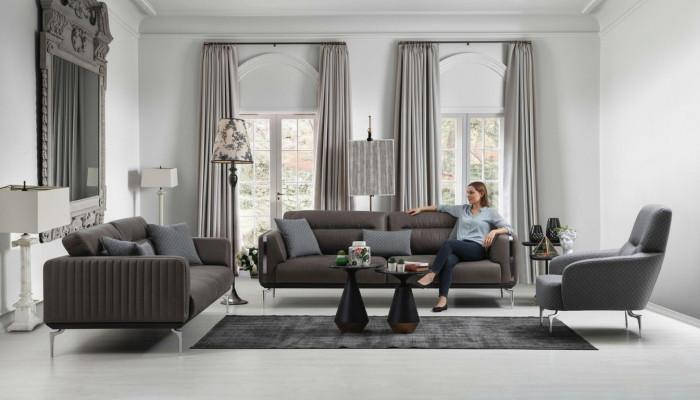 Sofa set Bankstel Bankstel Banken 3+3+1-zits Fauteuil Modern Polyester Driepersoons